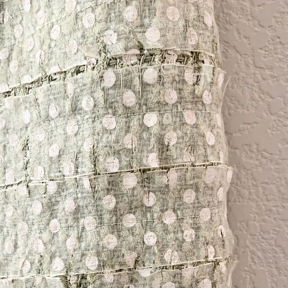 New Chanel pastel green tweed ribbon skirt